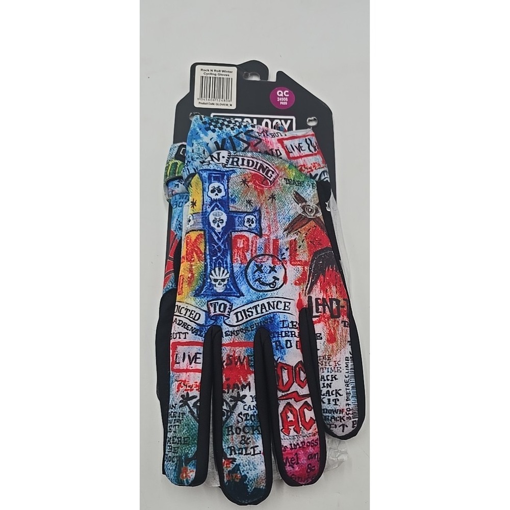 NWT Cycology Cycling Rock N‎ Roll Winter Cycling Gloves DC/AC Rage Against Skull